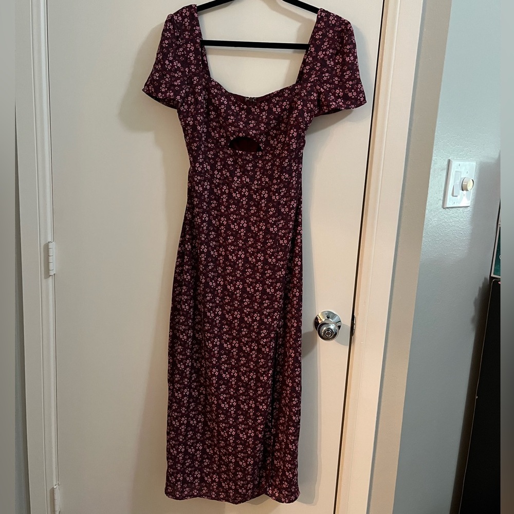 ASOS Fashion Union midi dress with cut out in floral print - Picture 5 of 7